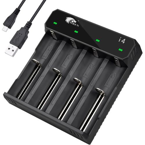 Chargeur Pile 18650, 4 Slots 26650 21700 Rapide Chargeur Piles Rechargeable (avec USB-C)