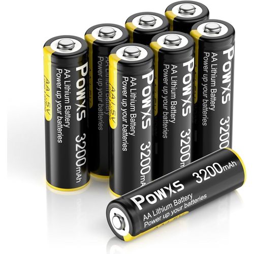 HEUE-Lot De 8 Piles Aa Au Lithium 1,5 V - Double A - 3200 Mah - Super Capacité - Compatible Avec Appareil Photo Clignotant,Lampe De Poche,Jouet,Télécommande - Non Rechargeables