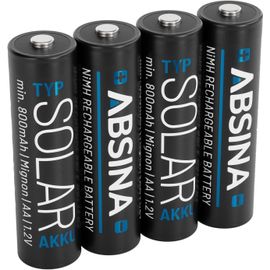 4X Pile Solaire Rechargeable AA 800mAh 1.2V NiMH - Pile pour Lampe Solaire - Pile Rechargeable AA à Faible décharge - Piles Rechargeables, Batteries solaires Rechargeables, Pile AA