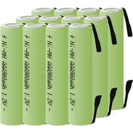 HEUE-12 Piles Aaa Rechargeables 900 Mah Haute Capacité 1,2 V Nimh Conçues Pour Les Batteries ¿ Dessus Plat Avec Onglets