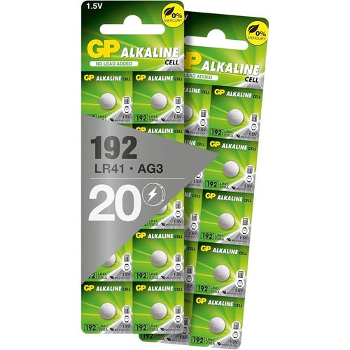 KYAOAYO-Lot De 20 Piles Bouton Alcalines Lr41 - Ag3, 192, 192A, Lr736 - 1,5 V (Tension 1,5 V)