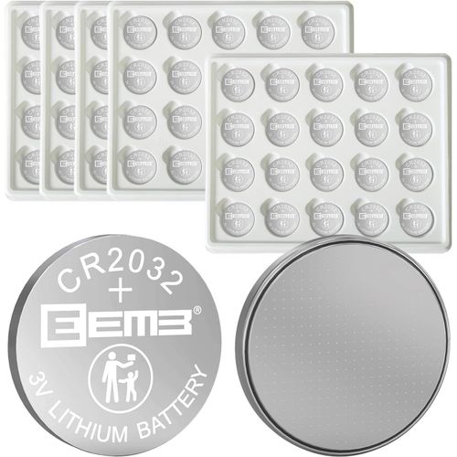 Piles Bouton CR2032 Lot de 100 Pile CR 2032 3V Bouton au Lithium 2032 Batterie DL2032,ECR2032,LM2032 240mAh Compatible pour Porte-clés,télécommande de Voiture,Moniteur de Glucose,Montres