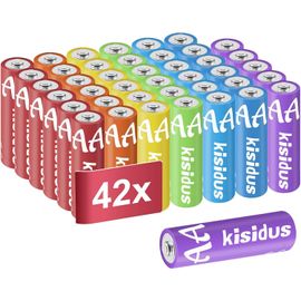 Piles Aa 1.5V Pile Lr6 Alcaline Coloré En 7 Couleurs Pour Le Quotidien Lot De 10/21/42 Pcs[Z736]