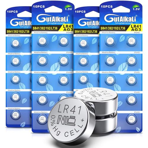 ASON-Paquet De 40 Piles Bouton Alcaline De La Pile Lr41 Ag3