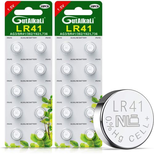 TYE-Paquet de 20 Piles Bouton alcaline de la Pile LR41 AG3