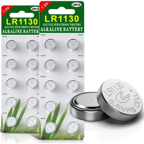 ASON-Paquet De 20 Piles Bouton Alcaline De La Pile Lr1130 Ag10