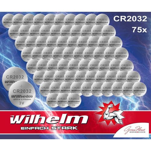 KALANKA-Pile Bouton CR2032 au Lithium 3 V CR 2032 pour Produits industriels, Lot de 75