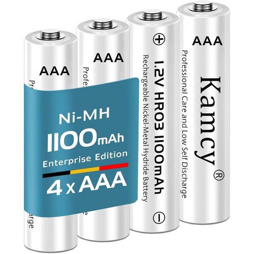 Kalanka-Nimh Piles Rechargeables Aaa Haute Capacité, 1100 Mah - Piles Aaa Rechargeables, 1,2v Lr03, Lot De 4 - Édition Entreprise, Pré-Chargées