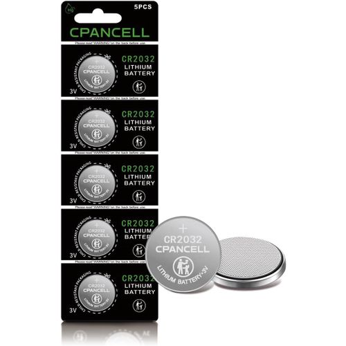 CR2032 Lot de 5 piles au lithium 3 V haute capacité