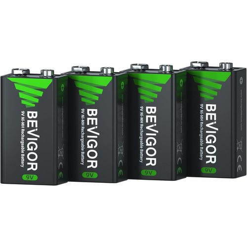 Lot De 4 Piles Rechargeables 9V NiMH,Haute Capacité