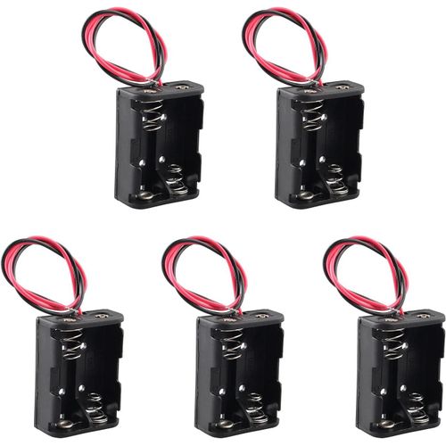 5pcs 2 × 12v 23a Pince À Ressort En Plastique Support De Batterie Boîte De Rangement 24v 23a Support De Batterie Boîte De Batterie Avec Fil,Noir