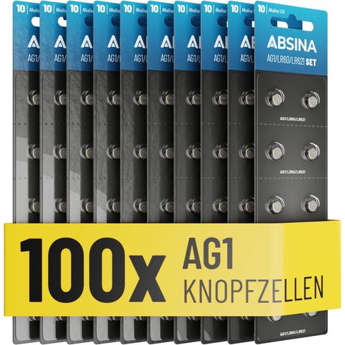 ASON-100X Pile Ag1 Lr621-1,5V Alcaline Étanche Avec Longue Durée-Lr60 / Sr60 / 1175S0 / 164/602 / 364 / V30 / Sr621-Pile Bouton Ag1,Piles Ag1,Pile Lr621 Pour Montre,Pile Sr621Sw