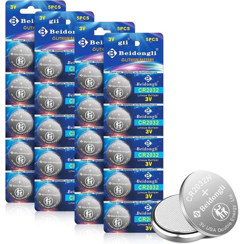 SEPT-CR2032 Pile Bouton au Lithium 3V CR 2032 Pack de 20¿5 Ans Garantie ¿ (CR2032-20P)