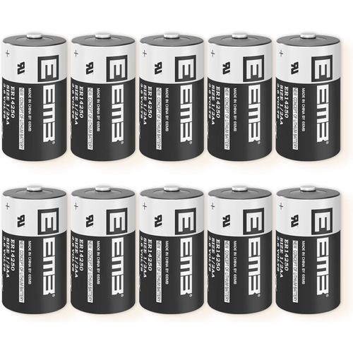 ASON-Er14250 Lot De 10 Piles Au Lithium 1/2 Aa 3,6 V 1200 Mah Au Chlorure De Thionyle (Li-Socl¿) Non Rechargeables Pour Compteur De Mouvement Et Moniteur De Mouvement
