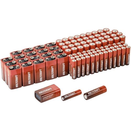 Jeu de Piles LR6,LR03,Bloc 9V 100 pc(s)