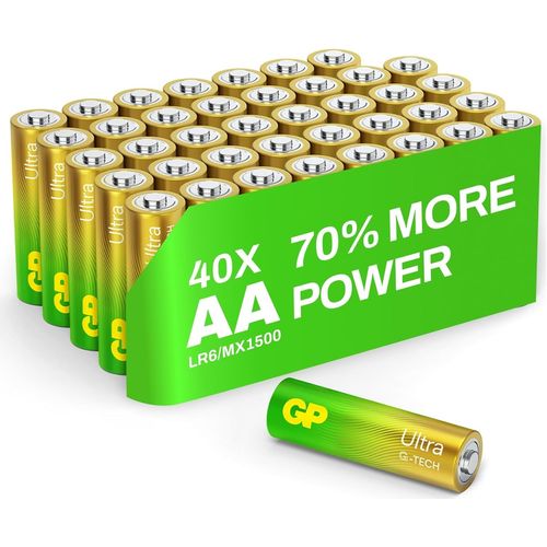 lbgwp60-Piles Aa - Lot De 40 Piles | Ultra | Batteries Alcalines Aa Lr6 1,5V - Longue Durée Et Puissantes