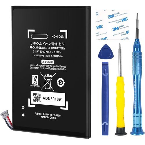 HDH-003 Batterie Li-ion de rechange 6000 mAh pour Nintendo Switch Lite, HDH-003 HDH-001 avec kits d'outils de rechange
