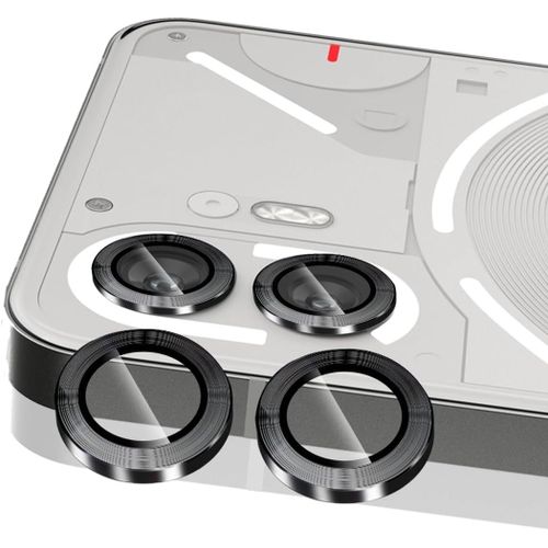 [1 Pi¿¿ce] Protection Objectif Cam¿¿ra pour Nothing Phone 2, 9H Duret¿¿ Verre Tremp¿¿ Cam¿¿ra M¿¿tal Protecteur, Cam¿¿ra Arri¿¿re Protecteur pour Nothing Phone 2 - Noir