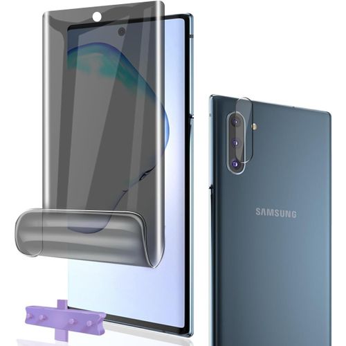 Kal-Anti-Espion Protection Décran Pour Galaxy Note 10 Film Flexible Tpu 1 Pcs + Caméra Arrière Protecteur 1 Pcs,Facile À Installer Sans Bulles Pour Galaxy Note 10 Verre Trempé