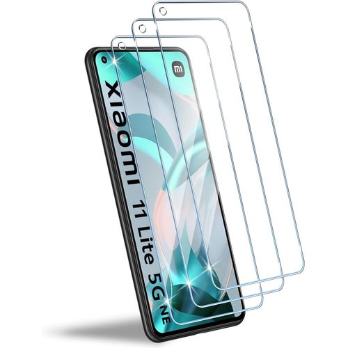 Cauc-Compatible Avec Xiaomi Mi 11 Lite 4g / 5g / Ne Verre Trempé, 3 Pièces 9h Dureté Protection Écran, Ultra Hd, Sans Bulles, Anti-Rayure, Film Protection D'écran