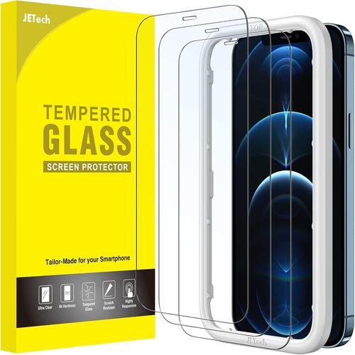 Protection d'Écran à Couverture Complète pour iPhone 12 Pro Max 6,7 Pouces, Integrale Film en Verre Trempé avec Outil d'Installation Facile, Compatible Coque, Transparent HD, Lot de 3