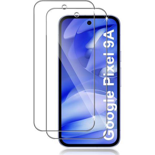 CAUC-Verre Trempé Pour Google Pixel 9A, 2 Pièces Ultra Résistant Film Protection écran, Sans Bulles,Film de Protection Écran Ultra HD Dureté 9H Anti Rayures, 2.5D Vitre Protecteur