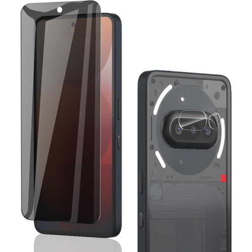 CAUC-Verre Trempé Anti-Espion Pour Nothing Phone (3A) Film 1 Pièces + Caméra Arrière Protecteur 1 Pièces, 9H Dureté, Anti-Rayures, sans Bulles Pour Nothing Phone (3A) Protection Décran