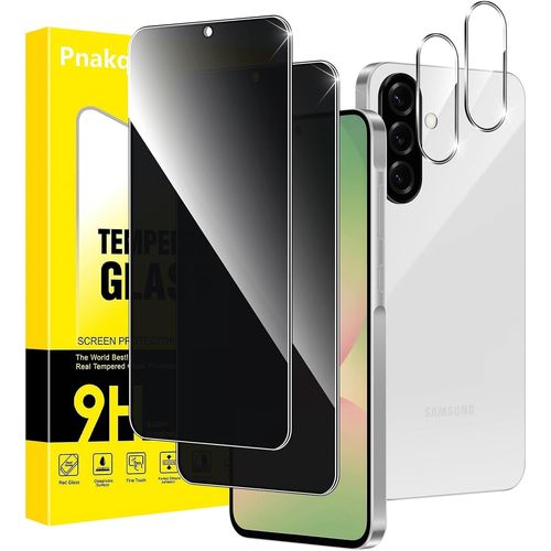 Verre Trempé Anti Espion Pour Samsung Galaxy A56 5g Protection Ecran Avec Protecteur Objectif Camera,Vitre Trempe Privacy Film Avec Angle De Confidentialité 28 Degrés,2+2 Pièces