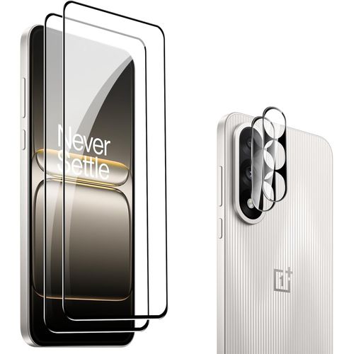 Pack 4 Pièces Verre Trempé Pour Oneplus Nord 5 ¿ 2 Protections Écran + 2 Protège-Caméra, Dureté 9h, Ultra-Transparent, Anti-Rayures, Installation Sans Bulles