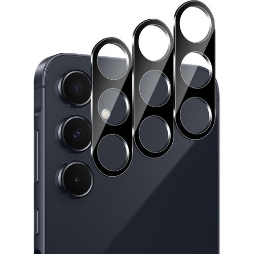 Camera Protection For Samsung Galaxy A55 5g, 3 Pieces Tempered Glass Rear Camera Protector, 9h Hardness High Definition Scratch Resistant, Black