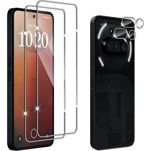KAL-Pièces Verre Trempé Pour Nothing Phone 3A Avec 3 Pièces Caméra Arrière Protection Accessoire, 9H Dureté, Anti-Rayures, Sans Bulles Protection Écran