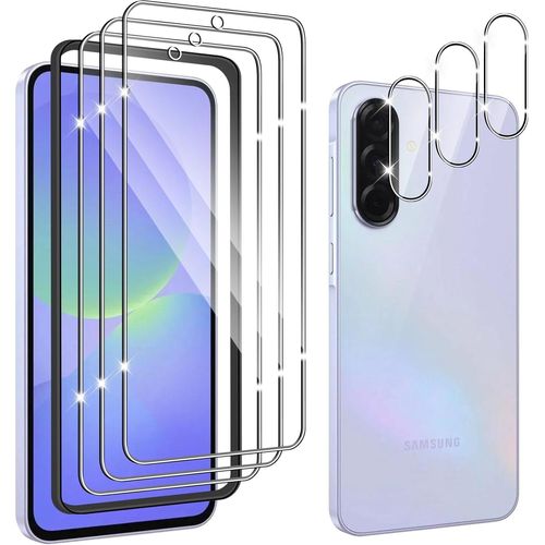 3 Pièces Verre Trempé Pour Samsung Galaxy A36 5g Avec 3 Pièces Caméra Arrière Protection Accessoire, 9h Dureté, Avec Outil D'alignement Facile, Anti-Rayures, Sans Bulles Protection Écran