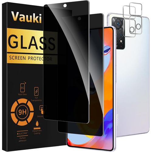 Tempered Glass For Xiaomi Redmi Note 11 Pro With Rear Camera Protector [2 + 2 Pieces], Screen Protector, 9h Hardness Privacy Glass, Anti-Scratch, Bubble-Free