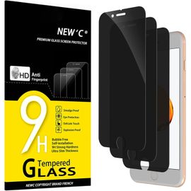Lot De 3, Verre Trempé Anti-Espion Pour Iphone 8 Plus, Iphone 7 Plus, Angle De Confidentialité 28 Degrés Amélioré, Dureté Ultra-Résistante 9h, Sans Bulles
