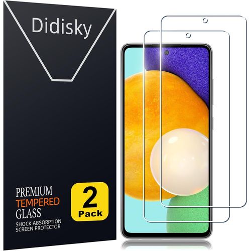 Lot De 2 Protecteur Verre Trempé Pour Samsung Galaxy A52 4/5g, A52s 5g, A53 5g, Film Protection Écran, Résistance Aux Rayures, Dureté 9h, Pas De Bulles, Haute Définition, Facile À Utiliser