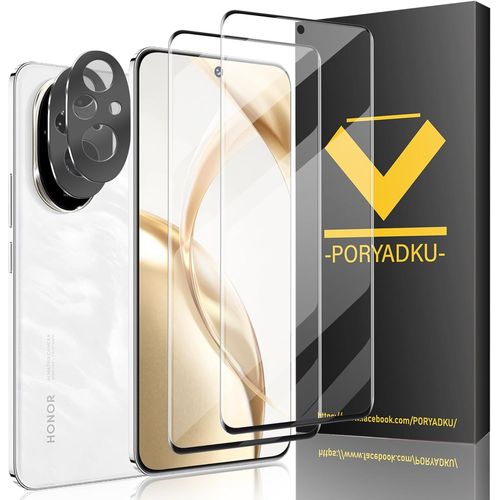 Kal-Pièces Verre Trempé Pour Honor 200 5g (2 Pièces)+ Caméra Protecteur(2 Pièces), 9h Dureté, Sans Bulle, Ultra Hd, 3d Couverture Complète Protection Écran Pour Honor 200