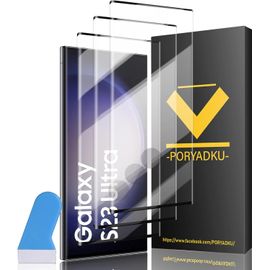 Kal-3 Pièces Verre Trempé Pour Samsung Galaxy S23 Ultra, Anti-Empreintes Digitales, Sans Bulle, Anti Rayures, 9h Dureté 3d Couverture Complète Protection Écran Pour Samsung S23 Ultra 5g