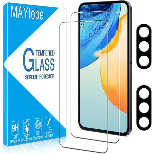 2 Pieces Tempered Glass Screen Protector For Samsung Galaxy A56 With 2 Pieces Rear Camera Protector, Bubble-Free, 9h Hardness, Anti-Scratch, High Definition Glass Protection