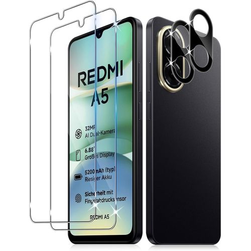 Verre Trempé Pour Iphone 16e, 2 Pièces Film Protection Écran Et 2 Pièces Caméra Arrière Protecteur, Anti-Rayures,Dureté 9h Glass, Hd Transparent