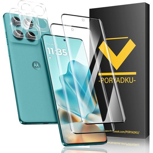 2+2 Pièces Verre Trempé Pour Motorola Moto Edge 60 Fusion 5g (2 Pièces)+ Caméra Protecteur(2 Pièces),9h Dureté,Anti-Empreintes Digitales,Ultra Hd,3d Couverture Complète Protection Écran
