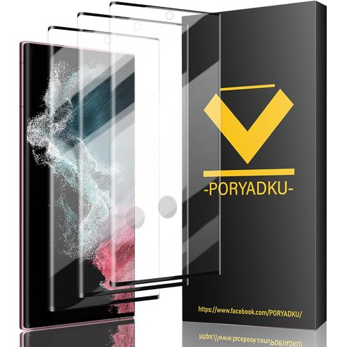 Kal-Pièces Verre Trempé Pour Samsung Galaxy S22 Ultra 5g, Sans Bulle, Anti Rayures, Anti-Empreintes Digitales, 9h Dureté 3d Couverture Complète Protection Écran Pour Samsung S22 Ultra