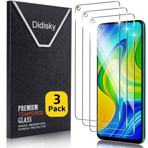 Lot De 3 Protecteur Verre Trempé Pour Xiaomi Redmi Note 9, Film Protection Écran, Résistance Aux Rayures, Dureté 9h, Pas De Bulles, Haute Définition
