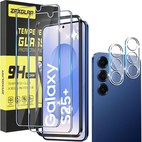 Tempered Glass For Samsung Galaxy S25 Plus 5g, 2 Piece Screen Protectors + 2 Pieces Rear Camera Protectors, Heavy Duty Glass Protector, Hd Clarity, Bubble-Free, Anti-Scratch