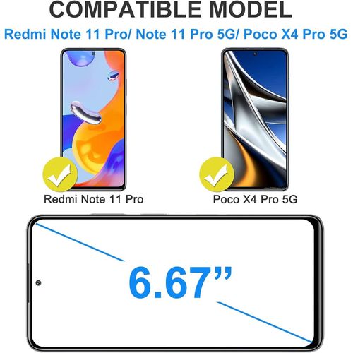 3 Pièces Verre Trempé Compatible Avec Xiaomi Redmi Note 11 Pro Et Poco X4 Pro 5g Et 11 Pro 5g 6.67 Pouces Protection Écran, Vitre Protecteur Avec Outil D'alignement Facile, 9h Dureté