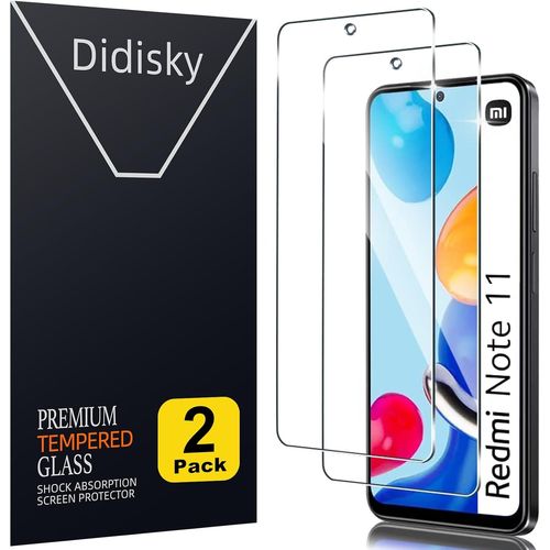 Xiaomi Redmi Note 11 Screen Protector, [2 Pack] Tempered Glass Screen Protector, Anti-Fingerprint, Bubble Free, Easy To Clean, 9h Hardness, Easy To Install, Clear
