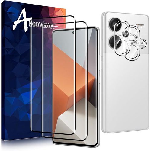 Verre Trempé Xiaomi Redmi Note 13 Pro Plus 5g/Redmi Note 13 Pro+ 5g Transparent Film Protection Écran Avec Caméra Arrière Protecteur Sans Bulles, [2+2 Pièces] Facile À Installer