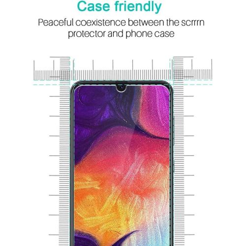 Lot De 3 Verre Trempé Avec Samsung Galaxy A50 Avec Cadre D'installation Film Protection Ecran Pour Galaxy A50 Anti -Rayures Et Sans Bulles D'air(Ultra Résistant Et Hd Et 9h Dureté)