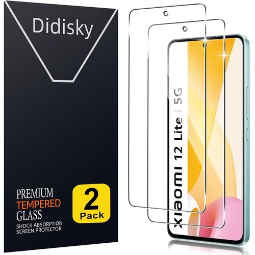 Lot De 2 Protecteur Verre Trempé Pour Xiaomi 12 Lite, (Non Pour Xiaomi 12,12c,12t,12x) Film Protection Écran, Dureté 9h, Pas De Bulles, Haute Définition