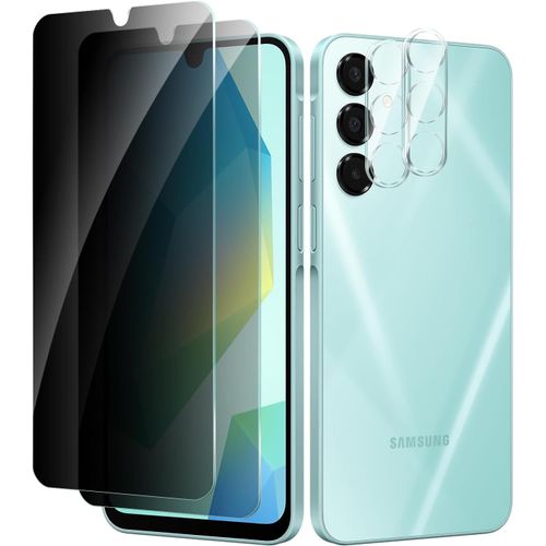 2 Pieces Tempered Glass Screen Protector For Samsung Galaxy A16 With 2 Pieces Camera Lens Protector, 9h Hardness Glass, Anti-Scratch