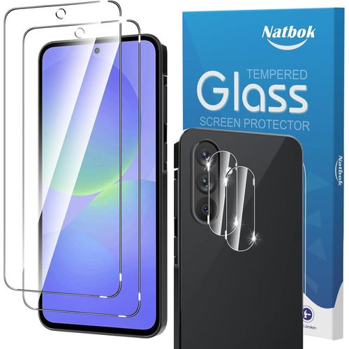 Verre Trempé Pour Samsung Galaxy A36 5g, 2+2 Pièces A36 Protection Écran Avec Caméra Arrière Protecteur,[Sans Bulles] [Anti-Rayures] Protection Écran Pour Samsung A36, Facile À Installer